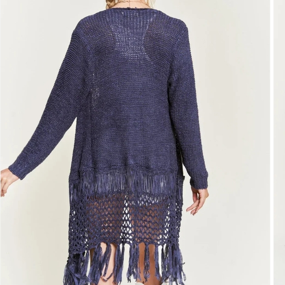 Boho Fringe Crochet Cardigan - Picture 2 of 4